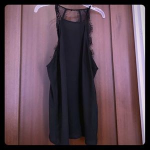 Black tank top with lacy open back